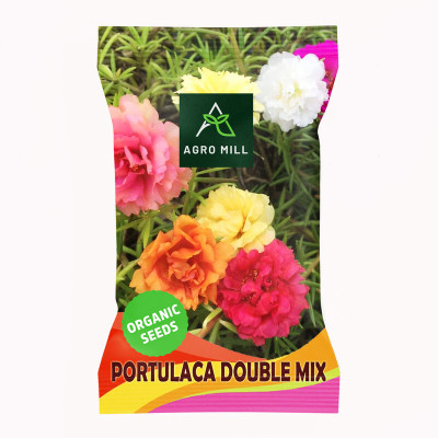 AGRO MILL PORTULACA/GRANDIFLORA/MOSS ROSE/SUN ROSE/ROCK ROSE MULTIFLORA DOUBLE MIX FLOWER Seed(50 per packet)