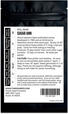 Qualtivate PUA5-A Sugar Ann Snap Pea Seeds Seed(200 per packet)