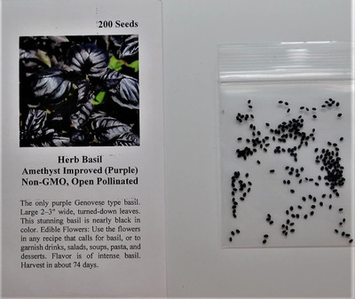 WILLVINE NDIR-2 Amethyst Improved Purple Basil Seed(1000 per packet)