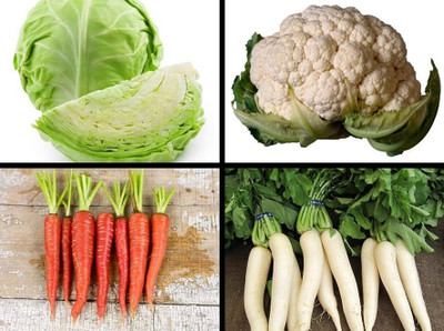 Aywal Cabbage | Cauliflower | Carrot Red | Raddish White Seed(180 per packet)