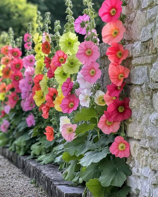 DEYS AGRO ™ double hollyhock flower seeds,flower plant Seed(53 per packet)