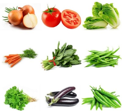 SimXotic Cholai, Carrot, Chili, Dhaniya, Onion, Brinjal, Tomato, Napa Cabbage, Beans Seed(9 per packet)