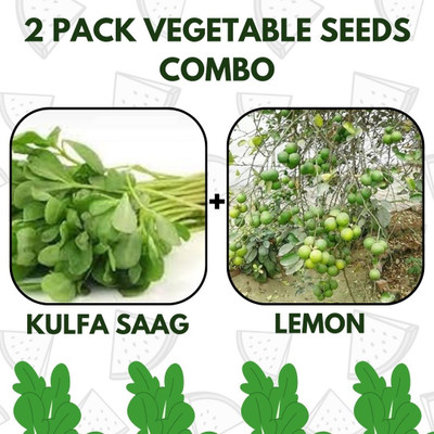 Infiniteseeds 2 Pack Combo Of Kulfa Saag And Lemon Vegetable Seeds Seed(50 per packet)