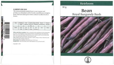 Biosnyg Royal Burgundy Bush Bean Seed(50 per packet)