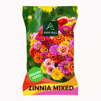 AGRO MILL ZINNIA/JINIA MULTIFLORA MIXED PREMIUM QUALITY FLOWER Seed(30 per packet)