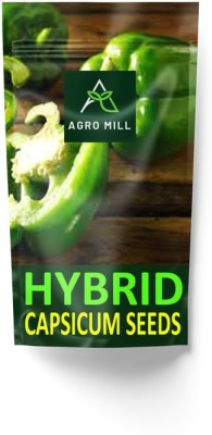 AGRO MILL HYBRID F1 PREMIUM QUALITY CAPSICUM/SHIMLA MIRCH FOR HOME KITCHEN GARDEN Seed(30 per packet)