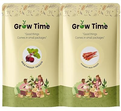 growtime Vegetable Seeds Combo of Beetroot & Red Carrot, Vegetable Seed(2 per packet)