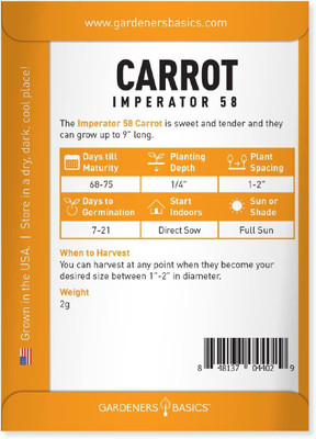 CYBEXIS ATS-33 - Carrot (Imperator 58) - (750 Seeds) Seed(750 per packet)