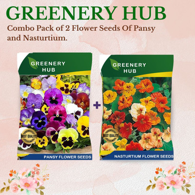 Greenery Hub Pansy & Nasturtium Flower Seed Combo Seed(2 per packet)