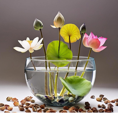 FAST MART All Seasons Mix Flower Seeds, All Mix Color Growing Lotus Seed(15 per packet)