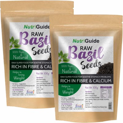 Nutri Guide Basil Seeds / Tukmariya / Sabja / Bapji Seed - Pack of 2, Seed(200 g)