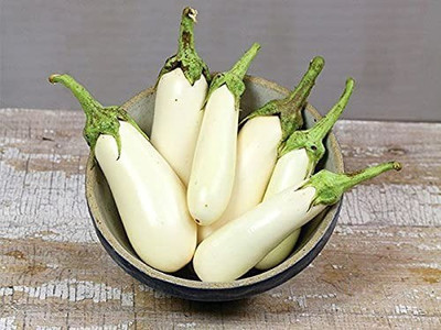 Aro Brinjal white Long, Eggplant Seed(35 per packet)