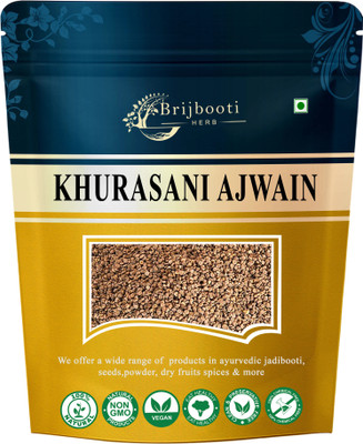 BrijBooti khurasani ajwains (100gm) | Khursani herb | Black Khurasni ajwain | khursani Seed(100 g)