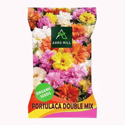 AGRO MILL PORTULACA/GRANDIFLORA/MOSS ROSE/SUN ROSE/ROCK ROSE MULTIFLORA DOUBLE MIX FLOWER Seed(50 per packet)
