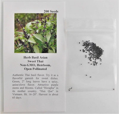 Qualtivate ATS-51 Non-GMO Thai Basil Seeds Seed(1000 per packet)