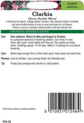 CYBEXIS Clarkia Seeds Choice Double Mixed Seed(50 per packet)