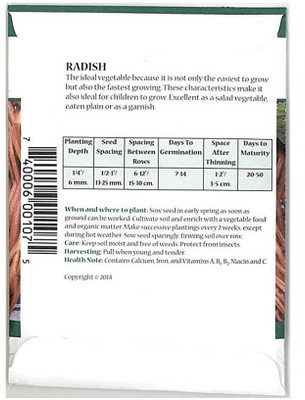 Biosnyg Icicle Radish Seeds [500 Seeds] Seed(500 per packet)