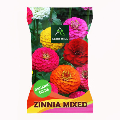 AGRO MILL ZINNIA/JINIA MULTIFLORA MIXED PREMIUM QUALITY FLOWER Seed(30 per packet)