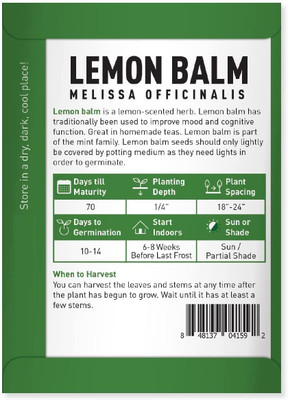 VibeX PAU-11 - Non-GMO Lemon Balm - (750 Seeds) Seed(750 per packet)