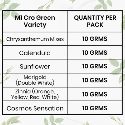 Ramley Products Flower Seeds - Chrysanthemum, Calendula, Sunflower, Marigold, Zinnia & Cosmos Seed(6 per packet)