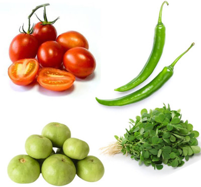 PSAgroinput Tomato-Chili-TINDA-Methi pack of 4 Seed(100 g)