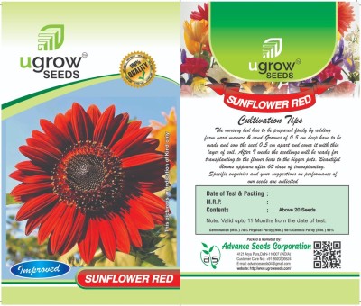 agri max gardens AGRIMAX GARDENS RED SUNFLOWER SEEDS RED SUNFLOWER PLANT & FLOWER Seed(40 per packet)