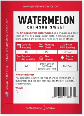 CYBEXIS VXI-36 - Watermelon Crimson Sweet - (1350 Seeds) Seed(1350 per packet)