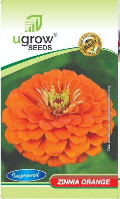 agri max gardens AGRIMAX GARDENS VIBRANT ORANGE BLOOMZINNIA FLOWERS ZINNIA PLANT & SEEDS Seed(40 per packet)