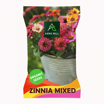 AGRO MILL ZINNIA/JINIA MULTIFLORA MIXED PREMIUM QUALITY FLOWER Seed(30 per packet)
