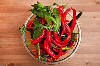 Biosnyg High Yield Cow Horn Hot Pepper Seeds For Planting-(4000 Seeds) Seed(4000 per packet)