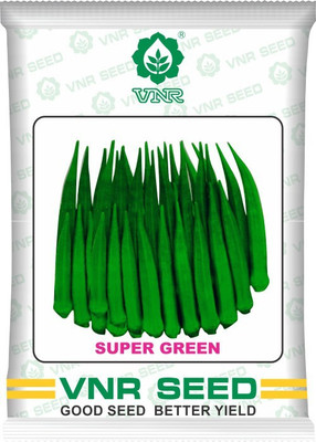 the green dotcom vnr f1 hybrid SUPER GREEN ladyfinger seeds Seed(60 per packet)