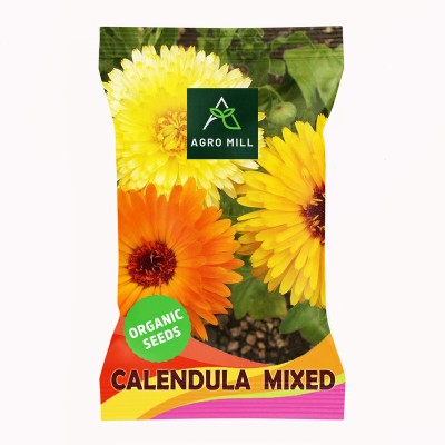 AGRO MILL CALENDULA/POT MARIGOLD/GOLD BLOOM/HOLLIGOLD/MARY BUD MIXED FLOWER Seed(50 per packet)