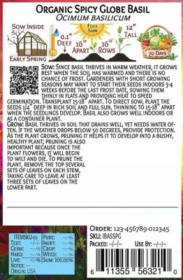 Qualtivate NBIR-34 Basil Spicy Globe Bush Seed(1000 per packet)