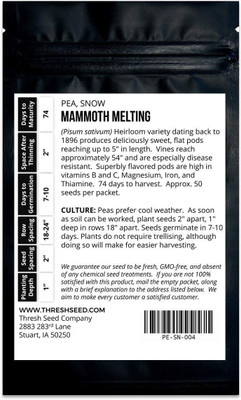 VibeX ® VLR-337 Mammoth Melting Snow Pea Seed(50 per packet)