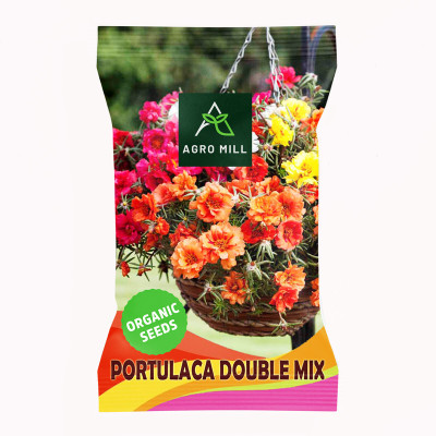 AGRO MILL PORTULACA/GRANDIFLORA/MOSS ROSE/SUN ROSE/ROCK ROSE MULTIFLORA DOUBLE MIX FLOWER Seed(50 per packet)