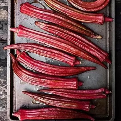 Aro Lady Finger Red, Okra, Bhindi Seed(143 per packet)