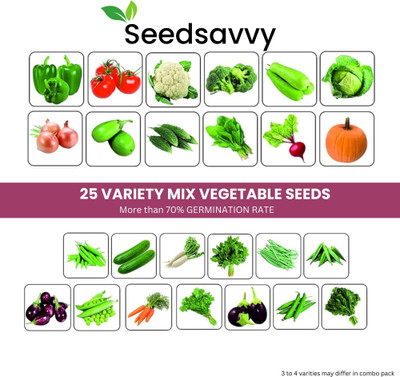 Seedsavvy Vegetable seed, mix seeds, vegetable combo seeds, seeds for vegetable Seed(25 per packet)