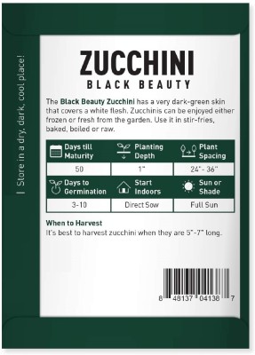 Biosnyg Zucchini Black Beauty Green Seed(50 per packet)