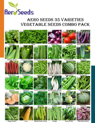Aero Seeds Combo of 35 varieties vegetable seeds with instruction manual. Seed(35 per packet)