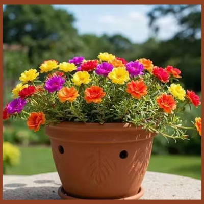 RUDRAAMAA Portulaca Hybrid Colour Flower Seed(50 per packet)