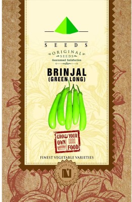 CYBEXIS Long Brinjal Seeds (Green)-300 Seeds Seed(300 per packet)