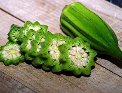 CYBEXIS XLL-1 - Star Of David Okra Lady Finger - (450 Seeds) Seed(450 per packet)