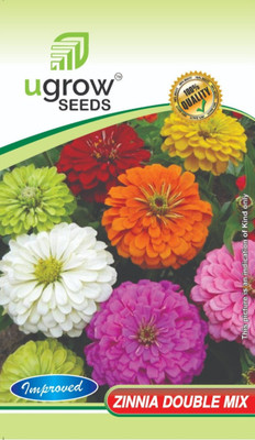 Finiox GARDENIFY INIDADOUBLE MIX ZINNIA: ASSORTED COLORS, DOUBLE BLOOMS Seed(20 per packet)