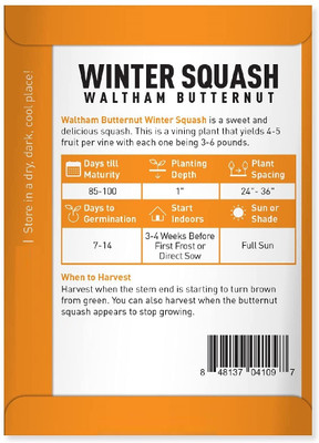 Biosnyg Squash Butternut Waltham Seed(100 per packet)