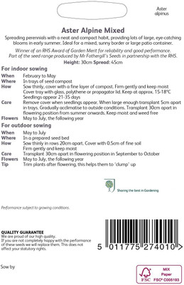 CYBEXIS RHS Aster Alpine Mixed Seed(50 per packet)