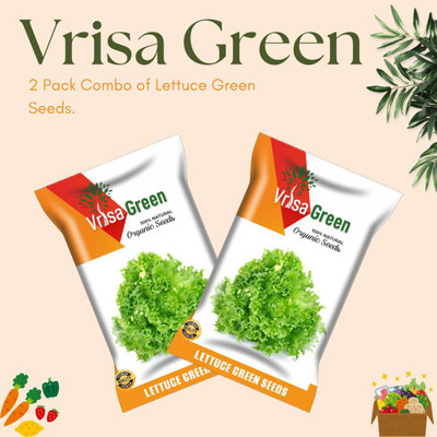 Vrisa Green Lettuce Vegetable Seeds for Home Garden Seed(2 per packet)