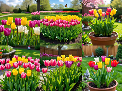 SeedsVille Tulip Mix Flower Seeds - Low Maintenance - All Year Growing Hybrid Seed(55 per packet)