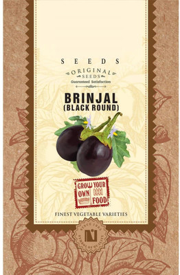 CRGO ® LXI-664-Round Black Brinjal Seeds Seed(100 per packet)