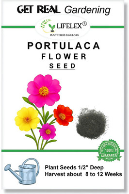 LIFELEX Portulaca Grandiflora (Moss Rose) Double Mix Seed(53 per packet)