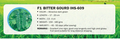 CYBEXIS F1 BITTER GOURD IHS-609(250 Seeds) Seed(250 per packet)